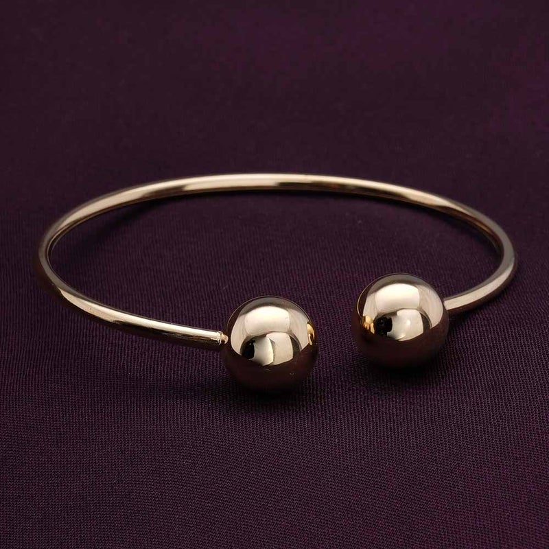 PALMONAS 18k Gold Tone Plated Ball Cuff Bangle Bracelet
 for Women - Image 4